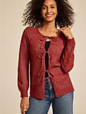 4/$20 - Maurices Women’s Bow Tie-Front Cardigan